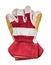 Genuine white leather and red fabric work gloves