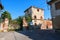 Genzone characteristic ancient village vision square church houses detail Po Valley