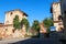 Genzone characteristic ancient village vision square church houses detail Po Valley