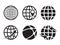 Geo location icons. Pin geography internet global commerce international tourism vector globe symbols