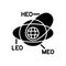 Geocentric Orbit type satellites black glyph icon