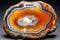 geode agate fragment with crystal center