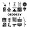 Geodesy Equipment Collection Icons Set Vector Illustration