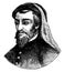 Geoffrey Chaucer, vintage illustration