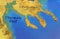 Geographic map of European country Greece with Chalkidiki