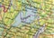 Geographic map of European Scandinavian Vanern lake close