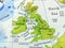 Geographic map of United Kingdom close