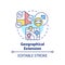 Geographical extension concept icon