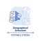 Geographical extension light blue concept icon