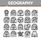 Geography Education Collection Icons Set Vector