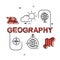 Geography flat Outlined design illustration free for commercial use