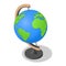 Geography globe earth school icon, isometric style