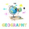 Geography Poster and Globe Vector Illustration