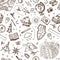Geography symbols seamless pattern. Equipments for web banners background. Vintage outline sketch for web banners