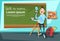 Geography Teacher Over Class Board Back To School Education Banner