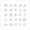 Geolocation, global positioning system and navigation line vector icons set