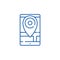 Geolocation line icon concept. Geolocation flat  vector symbol, sign, outline illustration.
