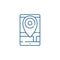 Geolocation line icon concept. Geolocation flat  vector symbol, sign, outline illustration.