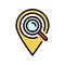 geolocation marker magnifying glass color icon vector illustration