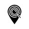 geolocation marker magnifying glass glyph icon vector illustration