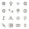 Geolocation Navigation Black Thin Line Icon Set. Vector