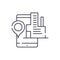 Geolocation system line icon concept. Geolocation system vector linear illustration, symbol, sign