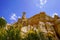 Geological erosion stone nature Organs of Ille-sur-TÃªt fairy chimneys tourist site in France