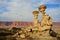 Geological formations in Ischigualasto, Argentina.