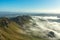 Geological forms with morning fog viewed from Te Mata Peak