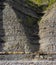 Geological rock layers over millions of years