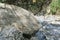 geological sedimentary chalk rock along Samaria Gorge hiking trail