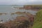 Geological study and seascape of cliffs, pembrokeshire, wales.