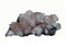 Geology: pink and white caclite crystals twinned isolated whilc