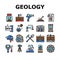 Geology Researching Collection Icons Set Vector