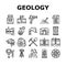 Geology Researching Collection Icons Set Vector