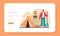 Geology web banner or landing page. Scientist study structure