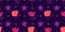 Geometic floral pattern, childish cut out flowers. Collage contemporary floral seamless pattern, Bright violet and pink