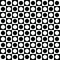 Geometric abstract pattern with black and white squares and circles.