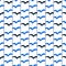 Geometric abstract seamless pattern birds sky. Linear motif