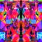 Geometric abstract vivid neon background design