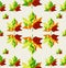 Geometric autumn leaves seamless pattern backgroun
