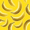 Geometric bananas, yellow background