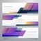 Geometric banners set in elegant purple color shades