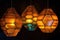 geometric beehive hanging lamps