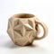 Geometric Beige Mug With Squishy Finish - 3d Printed Icosahedron Design