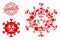 Geometric Biohazard Coronavirus Icon Mosaic and Distress Syphilis Badge