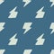 Geometric black thunder backdrop seamless pattern on blue background. Lightning bolts. Thunderbolt wallpaper