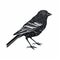 Geometric Black And White Bird: Photographic Portraitures In A Flat Design