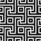 Geometric black and white seamless pattern in antique roman style