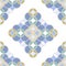 Geometric blue white and gold pattern